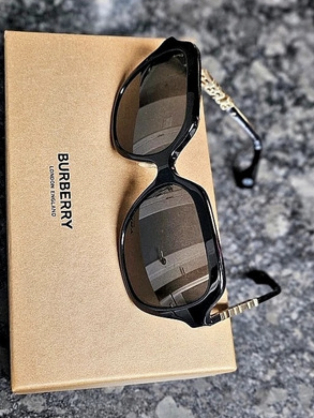 Burberry Black & Gold Sunglasses